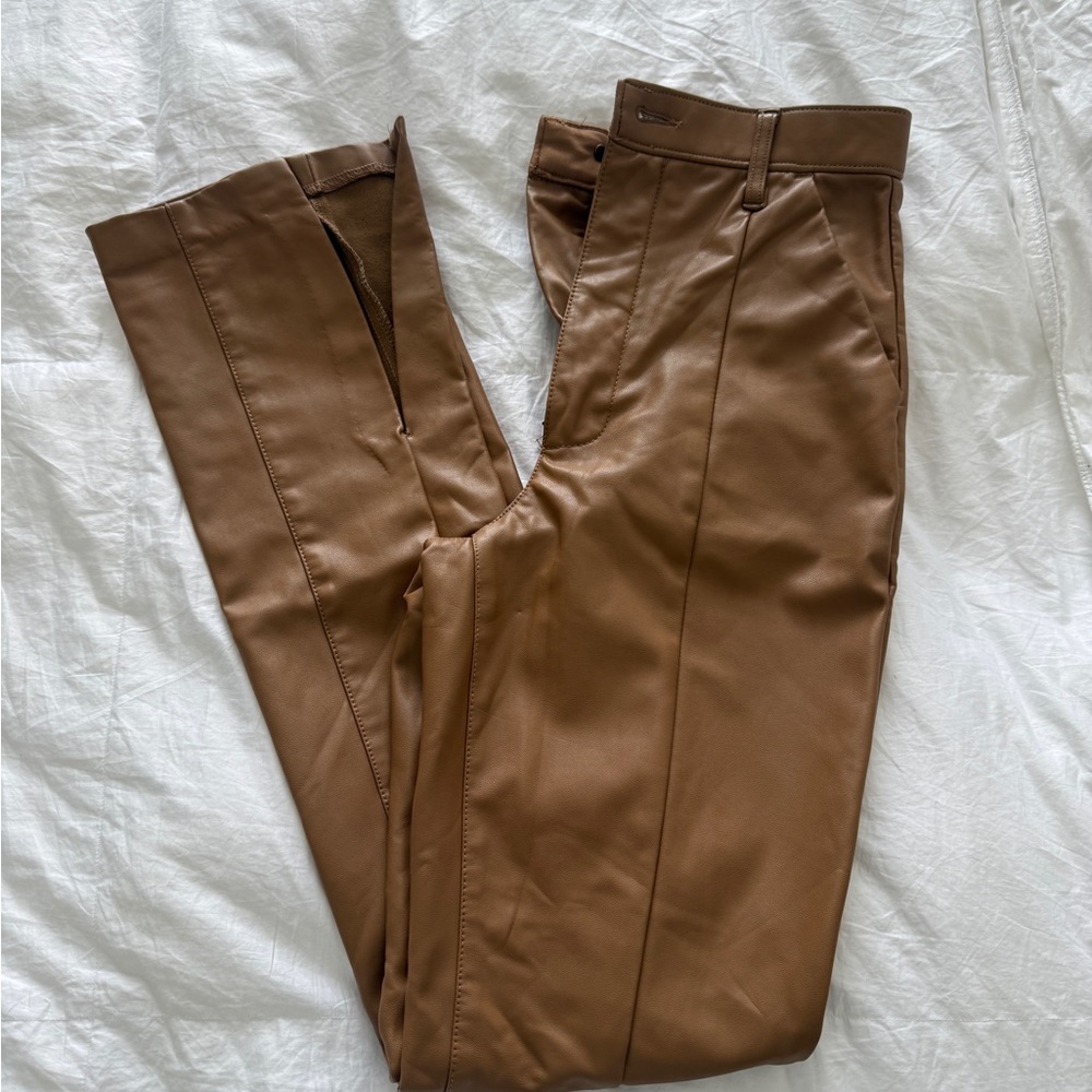 Abercrombie & Fitch Brown Faux Leather Pants